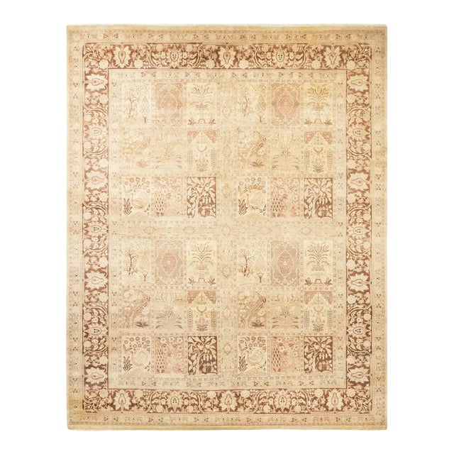 Mogul Collection Hand-Knotted Area Rug - Ivory 8' 4" x 10' 4" For Sale