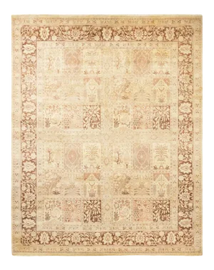 Mogul Collection Hand-Knotted Area Rug - Ivory 8' 4" x 10' 4"