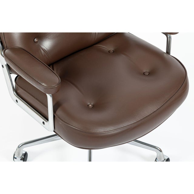 Eames Herman Miller Time Life Brown Leather Office Chair 2017 For Sale - Image 12 of 17