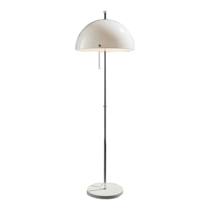 Vintage Fagerhults Swedish Mid-Century Mushroom Floor Lamp 1970s White Dome Rare Us Find MCM Scandinavian Lighting