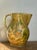 Ceramic Vintage Boho Glazed Ceramic Floral Pitcher For Sale - Image 7 of 10