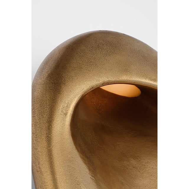 2020s Kelly Wearstler for Visual Comfort Signature Esculpa 14" Rounded Wall Light in Museum Brass For Sale - Image 5 of 8