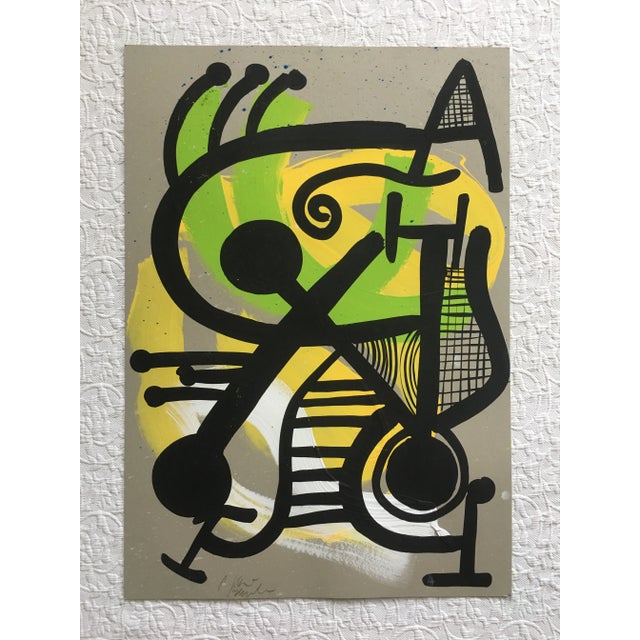 Miróvian Style Peter Keil Painting, Berlin For Sale - Image 6 of 6