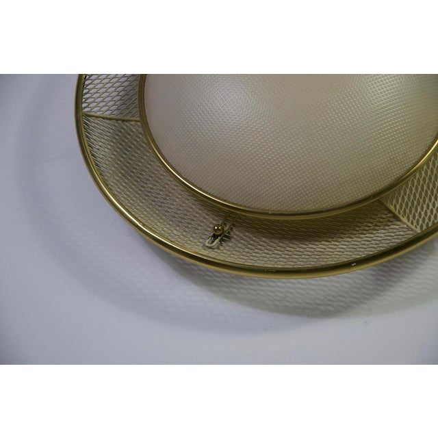 Metal Mid-Century Brass Flush Mount attributed to Erco, 1960s For Sale - Image 7 of 15