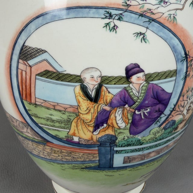 Oriental Vases in Japanese Polychrome Ceramic, Set of 3 For Sale - Image 9 of 13