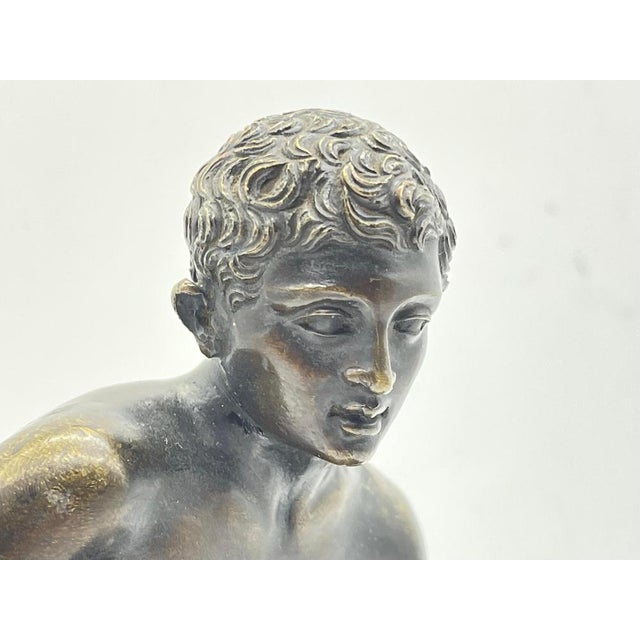 Seated Athletic Youth, Bronze Sculpture For Sale - Image 13 of 18