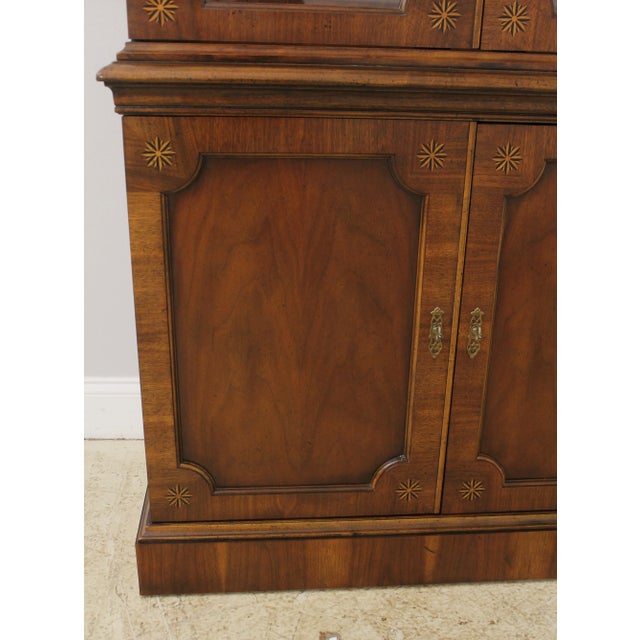 Baker Inlaid Walnut 2 Door China Display Cabinet For Sale - Image 10 of 13