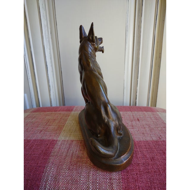 Metal Large Antique Metal German Shepard Statue For Sale - Image 7 of 10