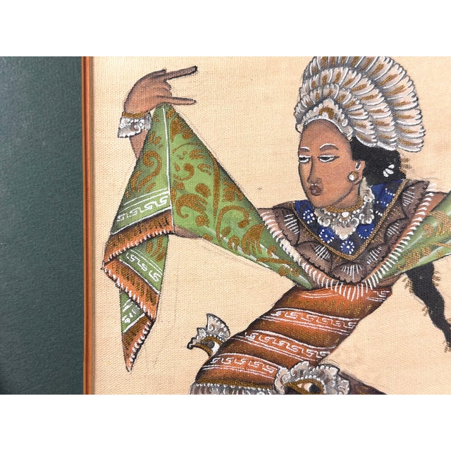 Asian Mid 20th Century I Made Budi Batuan Painting of Balinese Dancer For Sale - Image 3 of 15