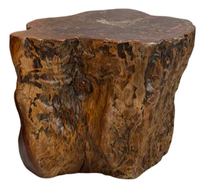 Mid 20th Century Large Wide Free-Form Reclaimed Tree Trunk Pedestal Table