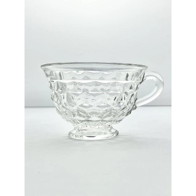 Glass 1950s Fostoria “American” 13-Piece Glass Punch Bowl & Cups Set For Sale - Image 7 of 10