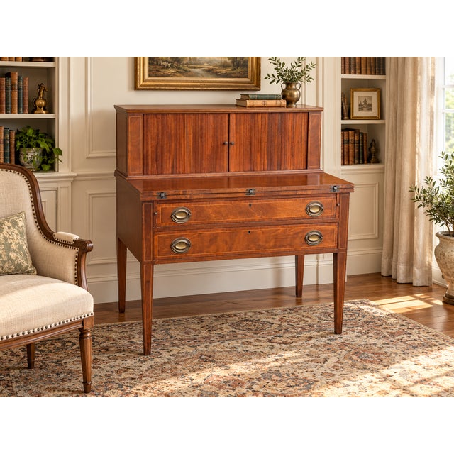 WELCOME AND THANK YOU FOR TAKING THE TIME TO LOOK!! Absolutely gorgeous, Stunning, handsome vintage writing desk with a...