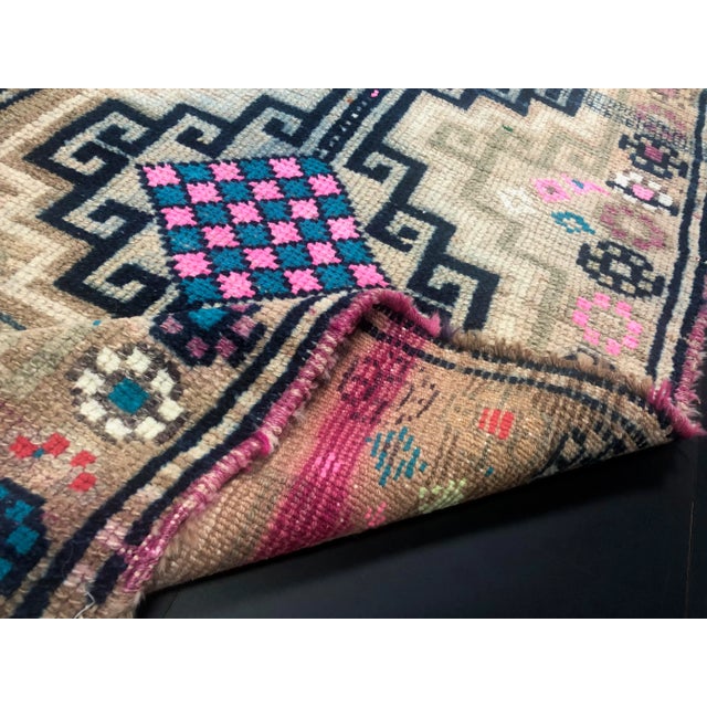 Vintage Turkish Handmade Wool Anatolian Runner Rug For Sale - Image 10 of 11