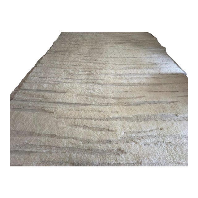 Rh Eli Wool Rug – 12' × 15' Natural | Hand-Knotted New Zealand Wool | Moroccan-Inspired Contemporary Design For Sale