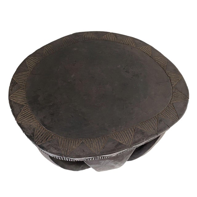 1980s Vintage Large African Baga Stool /Table Guinea-Bissau 14" H by 17.25"w For Sale - Image 5 of 9