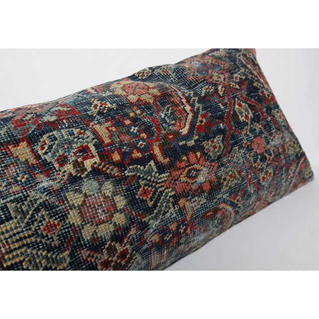 Antique Navy Blue Persian Rug Pillow Cover -16'' X 44'' For Sale - Image 9 of 11