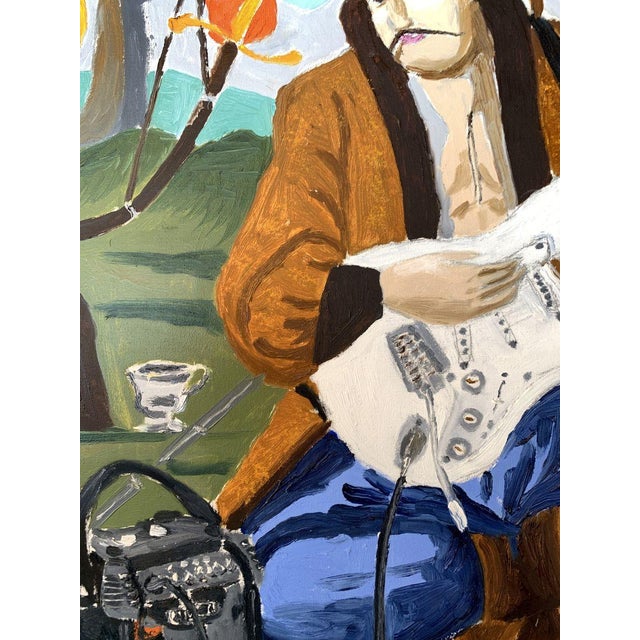 Textile Oil Painting Portrait of a Cossack Oleksandr Gukalov For Sale - Image 7 of 13