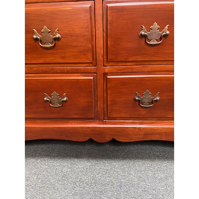 Mid 20th Century Maple Wood Double Dresser With Cherry Wood Stain For Sale - Image 11 of 12