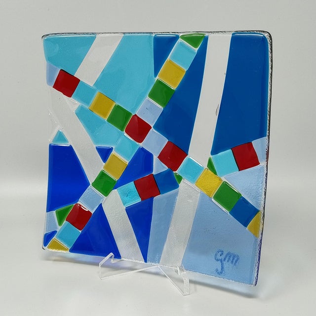 Glass Mid-Century Modern Geometric Murano Glass Vide-Poche by GM for Albatros, 1970s For Sale - Image 7 of 9