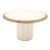 Round Travertine Tile Brass Inlay Cylinder Base Dining Conference Table For Sale