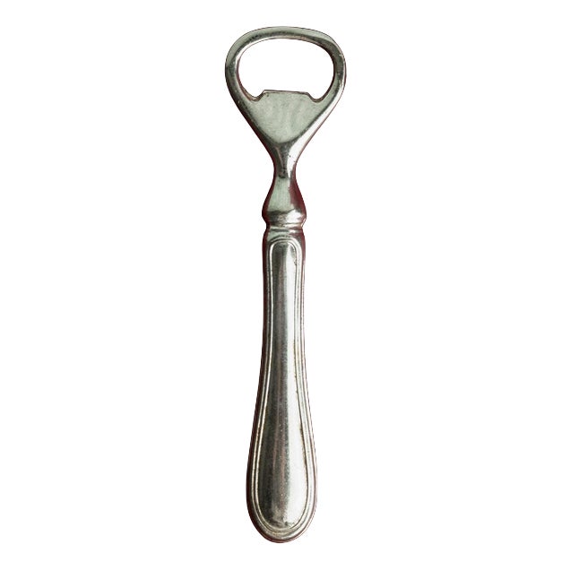 Vintage Minimal Silver-Plated Bottle Opener, 1960s For Sale