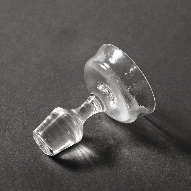 Mid-Century Modernist Sculptural Crystal Decanter With Basin Form Stopper For Sale In New York - Image 6 of 16