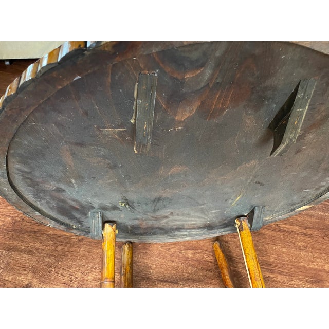 Mid 20th Century Tortoise Bamboo Folding Table. For Sale - Image 9 of 10