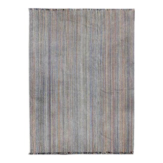 Large Vintage American Rug Braided in Multi-Colored 8'5"x11'2" For Sale