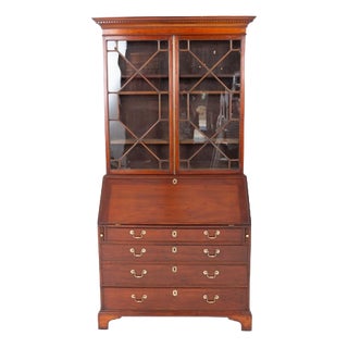 Georgian Secretaire with Bookcase in Mahogany, 1920s For Sale