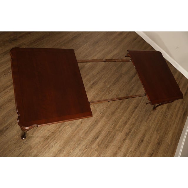Brown Ethan Allen Queen Anne Style Expandable Cherry Dining Table For Sale - Image 8 of 18
