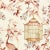 Sample - Schumacher Oiseaux Et Fleurs Wallpaper in Cinnabar For Sale