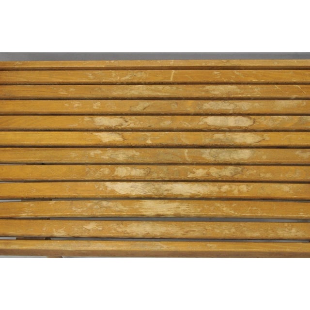 Vintage Mid Century Modern 36" Wood Slat Bench Coffee Table Side Table - A Pair For Sale In Philadelphia - Image 6 of 16