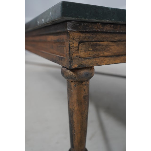 Gold Italian Pietra Dura Neoclassical Marble Top Iron Base Coffee Table For Sale - Image 8 of 13