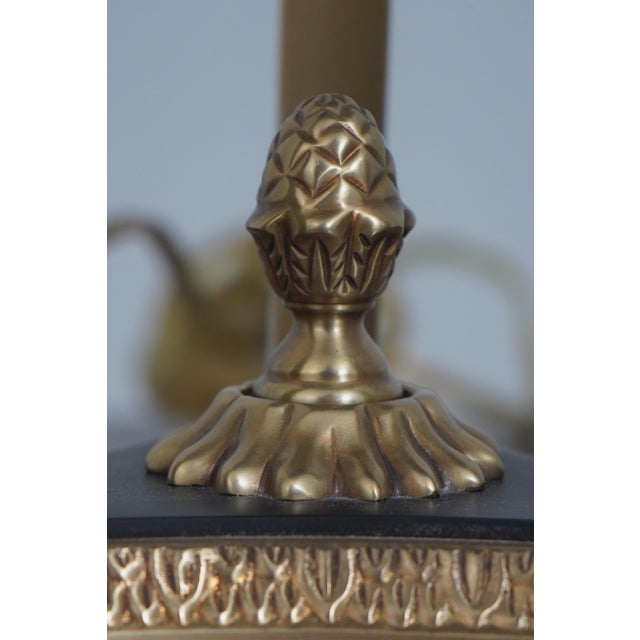 Traditional 1970s Chapman Empire Style Brass Table Lamp W/Shade For Sale - Image 3 of 11