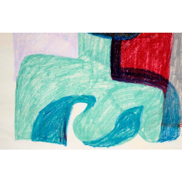 2000 - 2009 Orange Masque - Abstracted Portrait in Conte Crayon on Paper by Michael William Eggleston For Sale - Image 5 of 5