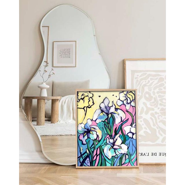 Blue Contemporary Abstract Floral Original Painting by Valeriya Serova For Sale - Image 8 of 15