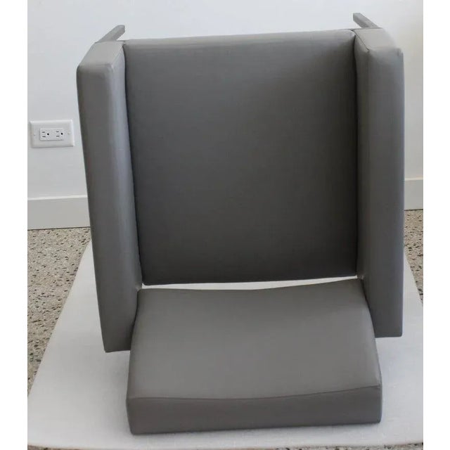Metal 1980s-90s Brueton Gray Leather Arm Chairs - Set of 6 For Sale - Image 7 of 13
