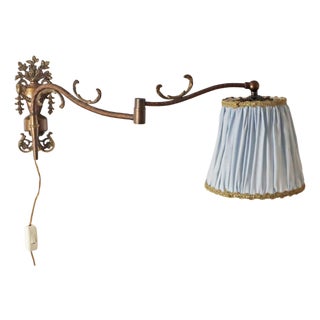 Victorian Gilded Swivel Wall Lamp with Ram's Head and Urn, France, 1880s For Sale