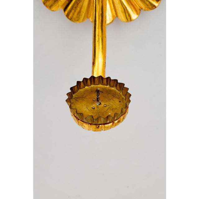 Art Deco Carved and Gilded Wood Wall Candleholder, 1920s, Set of 2 For Sale - Image 4 of 12