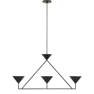 Paloma Contreras for Visual Comfort Signature Collection Orsay Medium 3-Light Linear Chandelier in Bronze