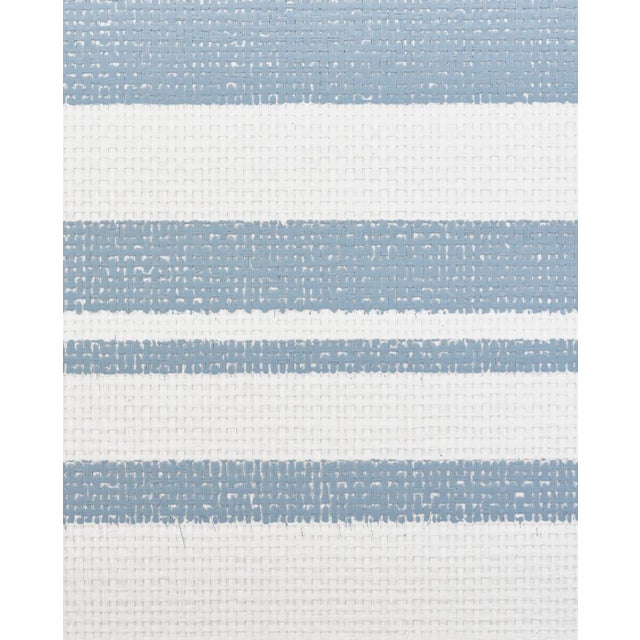 Crisp, multi-width horizontal bands with a white textured ground and deep repeat make Horizon a show stopping stripe....