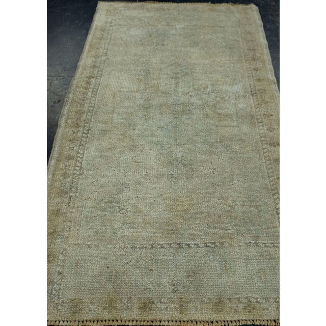Early 21st Century Turkish Mini Rug Oriental Hand Knotted Vintage Rug 1'10" x 3'4" #16587 For Sale - Image 5 of 8