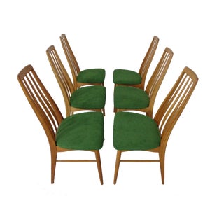 Vintage Danish Eva Teak Dining Chairs by Niels Koeefoed for Hornslet Furniture Factory, 1960s, Set of 6 For Sale