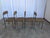 Industrial Vintage Industrial Black Metal School Chairs with Brown Fabric Seats, 1970s, Set of 4 For Sale - Image 3 of 18