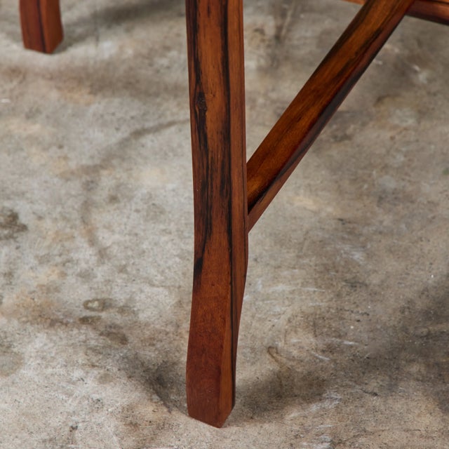 Round Red Leather-Top Occasional Table For Sale - Image 14 of 15