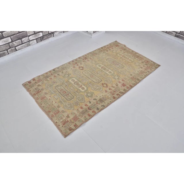 1950s Handwoven Ochre Turkish Rug For Sale - Image 4 of 10