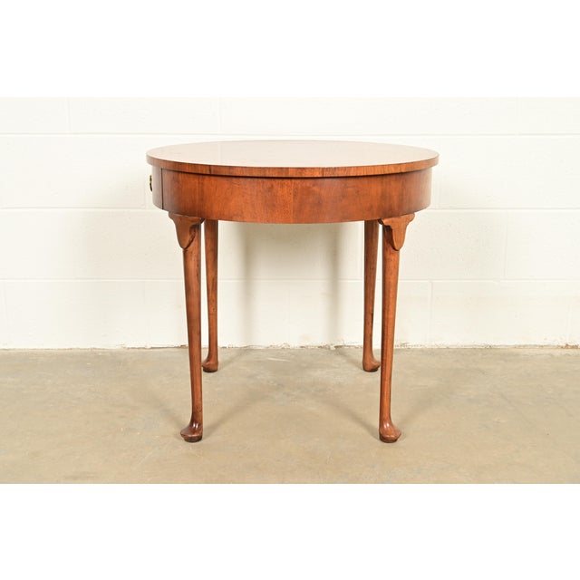 Baker Furniture Queen Anne Walnut Tea Table For Sale - Image 14 of 16