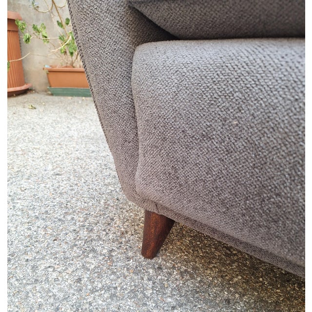 1940s Bergère Armchair in Grey attributed to Paolo Buffa, 1940s For Sale - Image 5 of 6