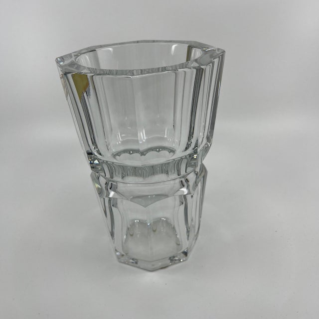 Baccarat Vintage Baccarat Edith, Heavy Cut Crystal Vase in Original Box For Sale - Image 4 of 14