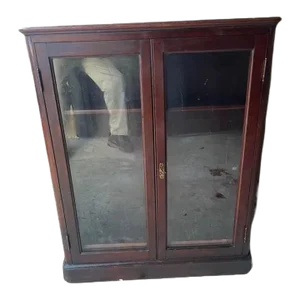 Antique Double Door Glass Bookcase